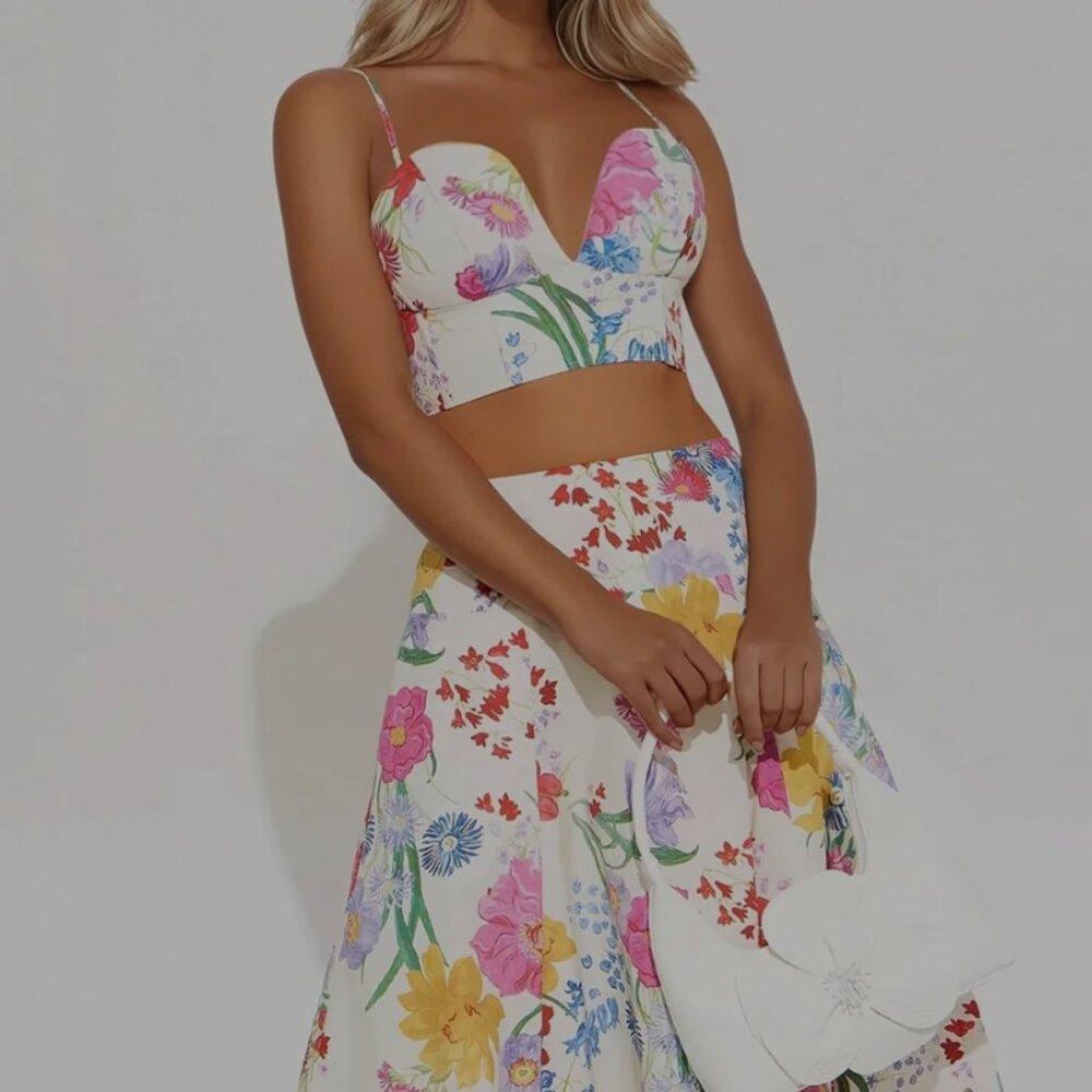 In full bloom midi skirt set